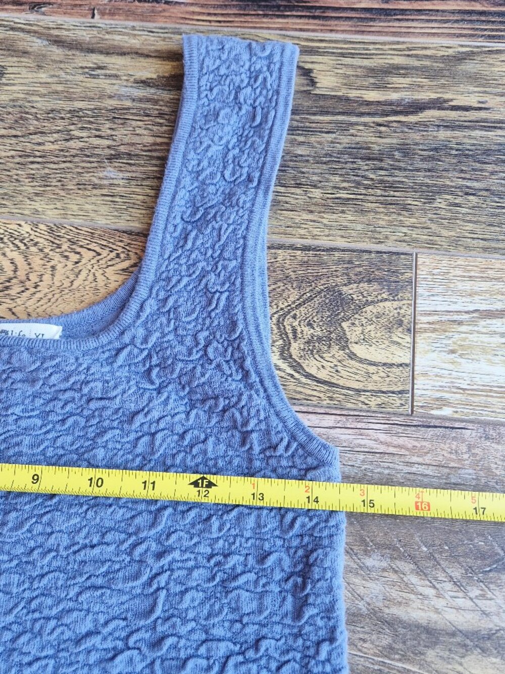 Natural Life Danielle Square Neck Texture Knit Tank Top Dusty Blue - Picture 12 of 13